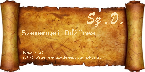 Szemenyei Dénes névjegykártya